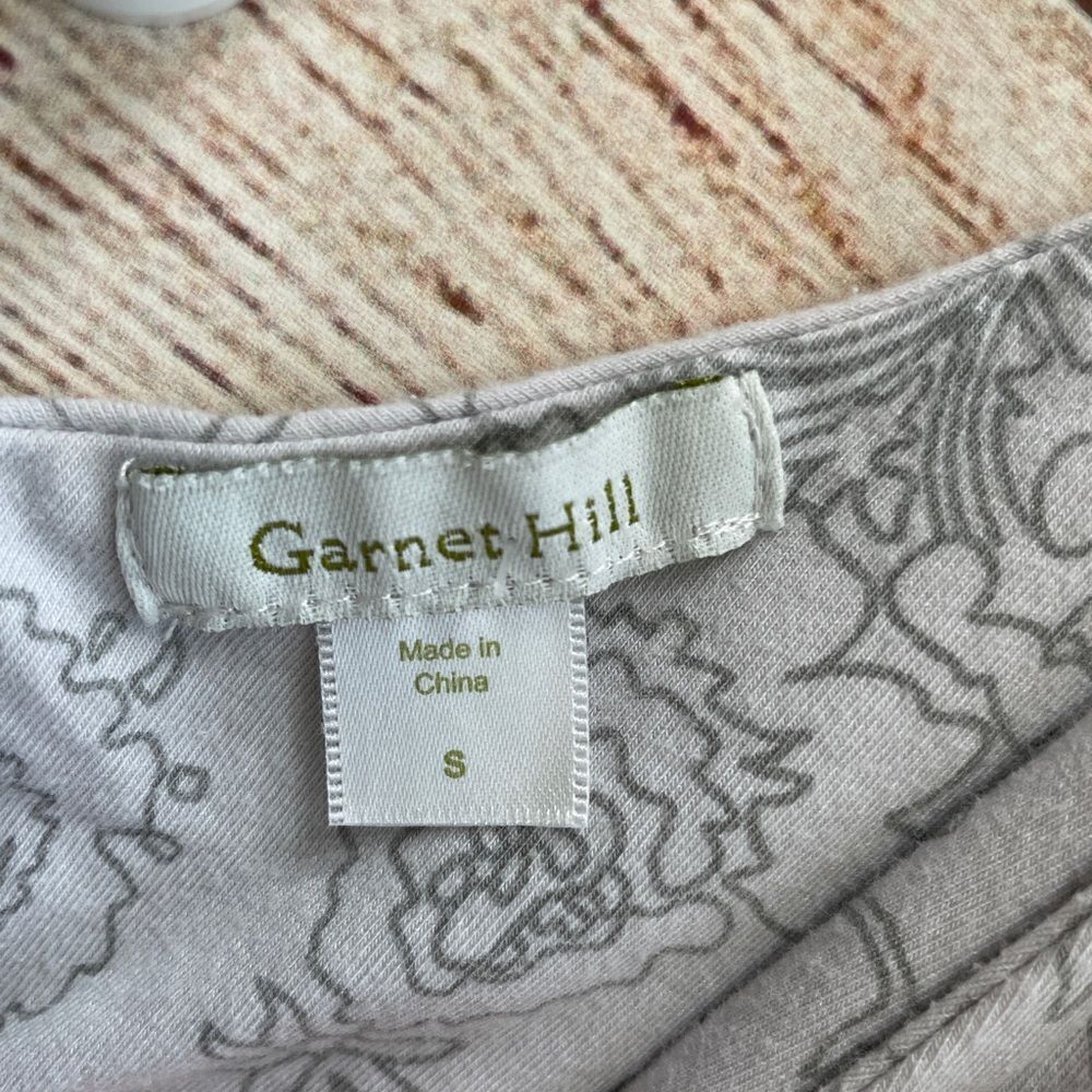 GARNET HILL SOFT KNIT MAXI DRESS IN GRAY PRINT - Picture 5 of 6